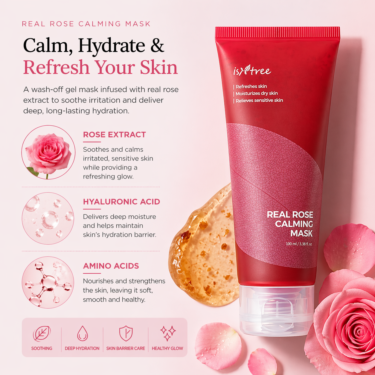 Isntree Real Rose Calming Mask [100ml]