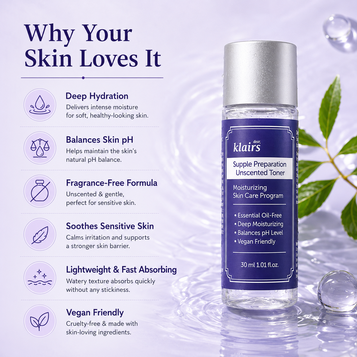 Dear, Klairs Supple Preparation Unscented Toner