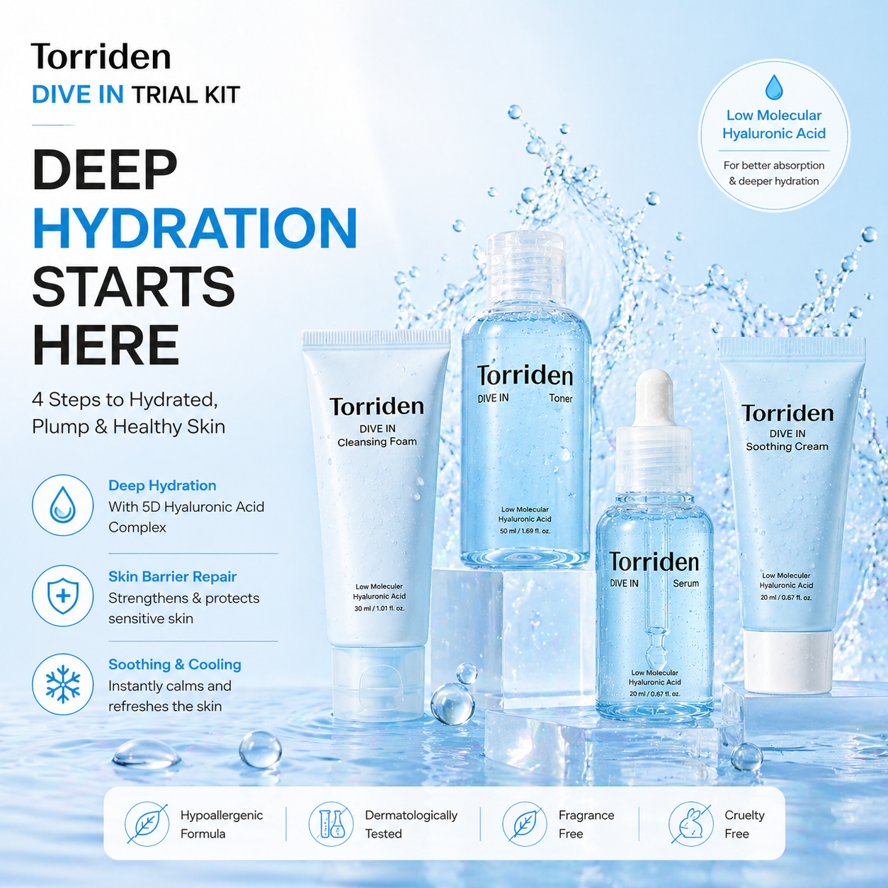 Torriden Dive In Trial Kit [30ml/50ml/20ml/20ml]