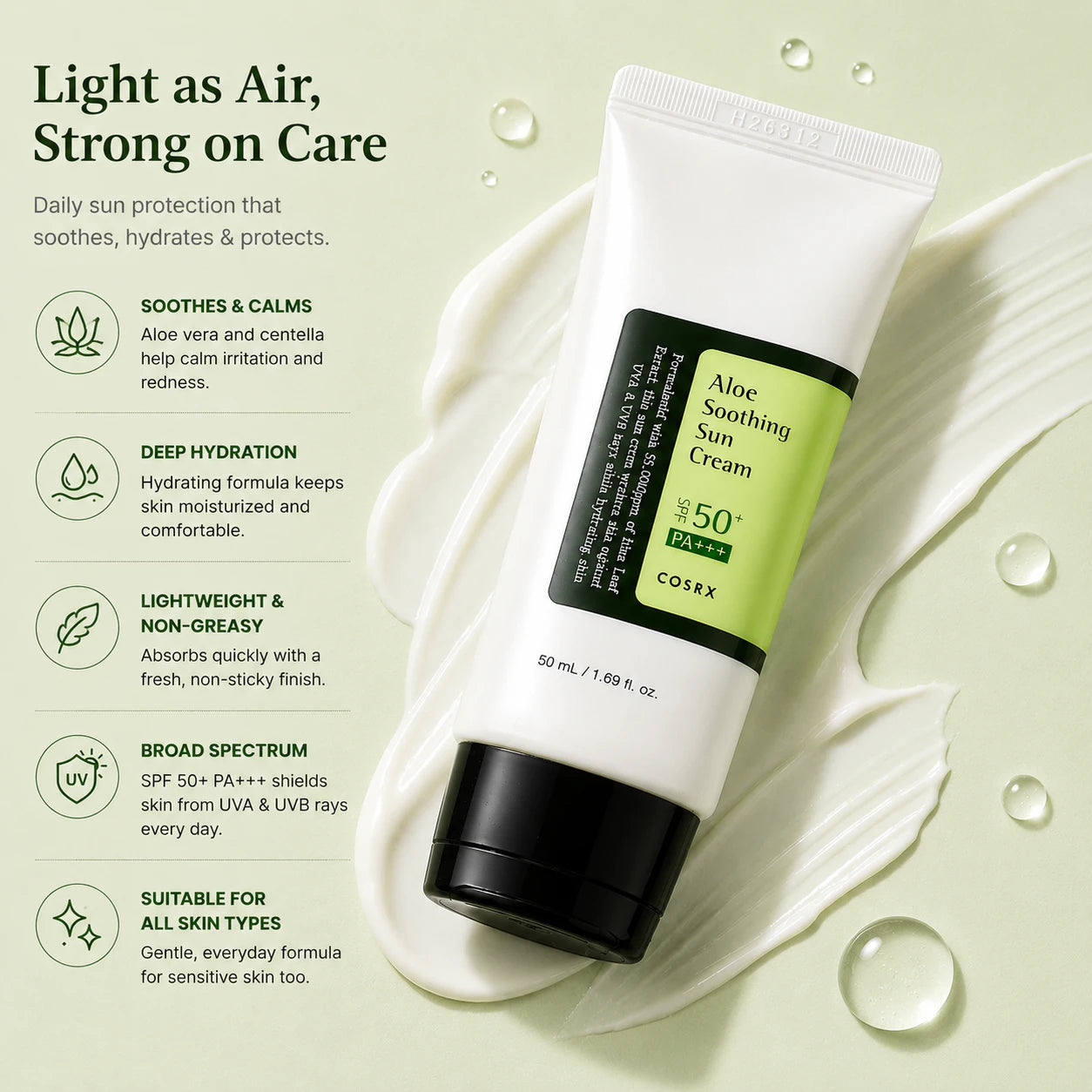 Cosrx Aloe Soothing Sun Cream SPF 50+ Pa+++