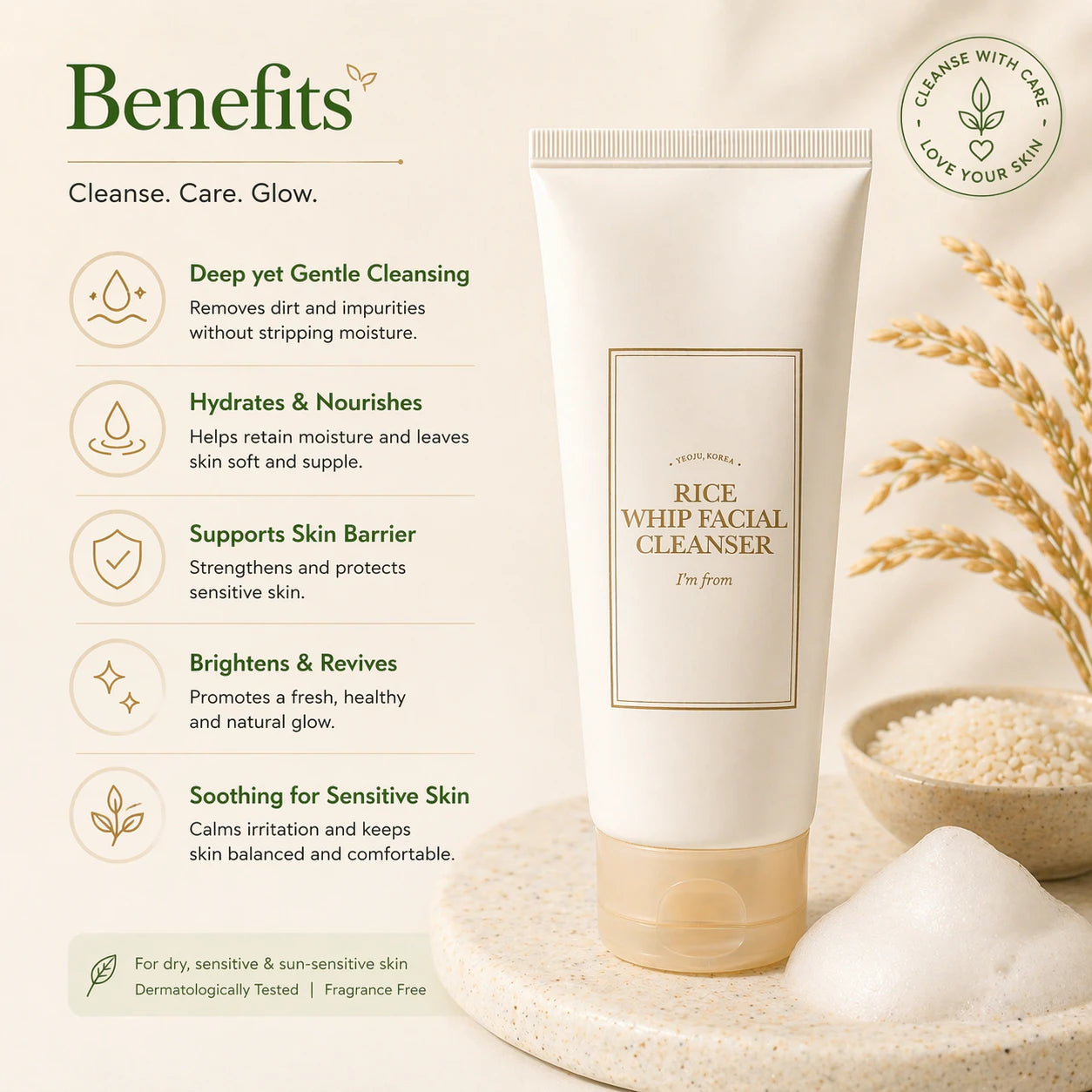 I'm From Rice Whip Facial Cleanser [30ml]