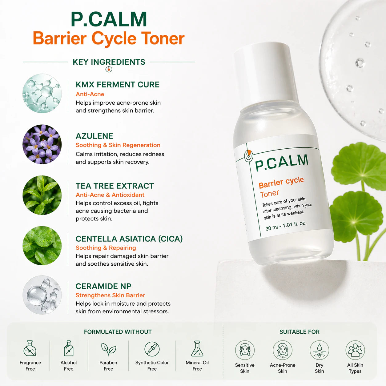 P.Calm Barrier Cycle Toner [30ml]