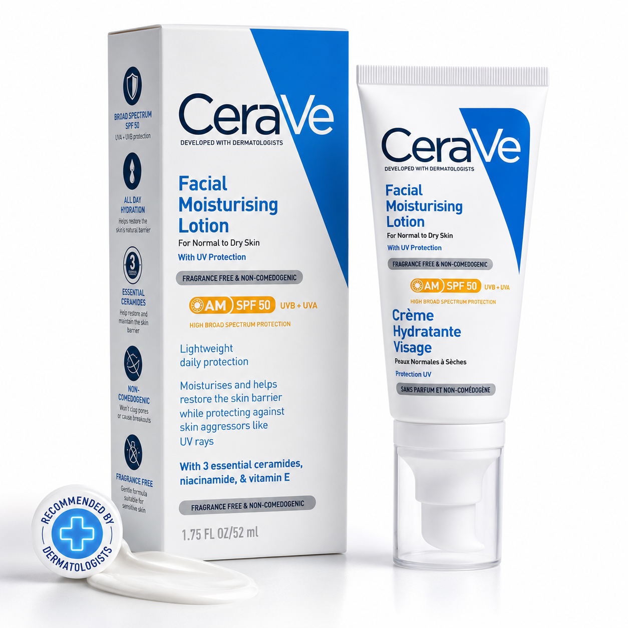 CeraVe AM Facial Moisturizing Lotion with SPF 50