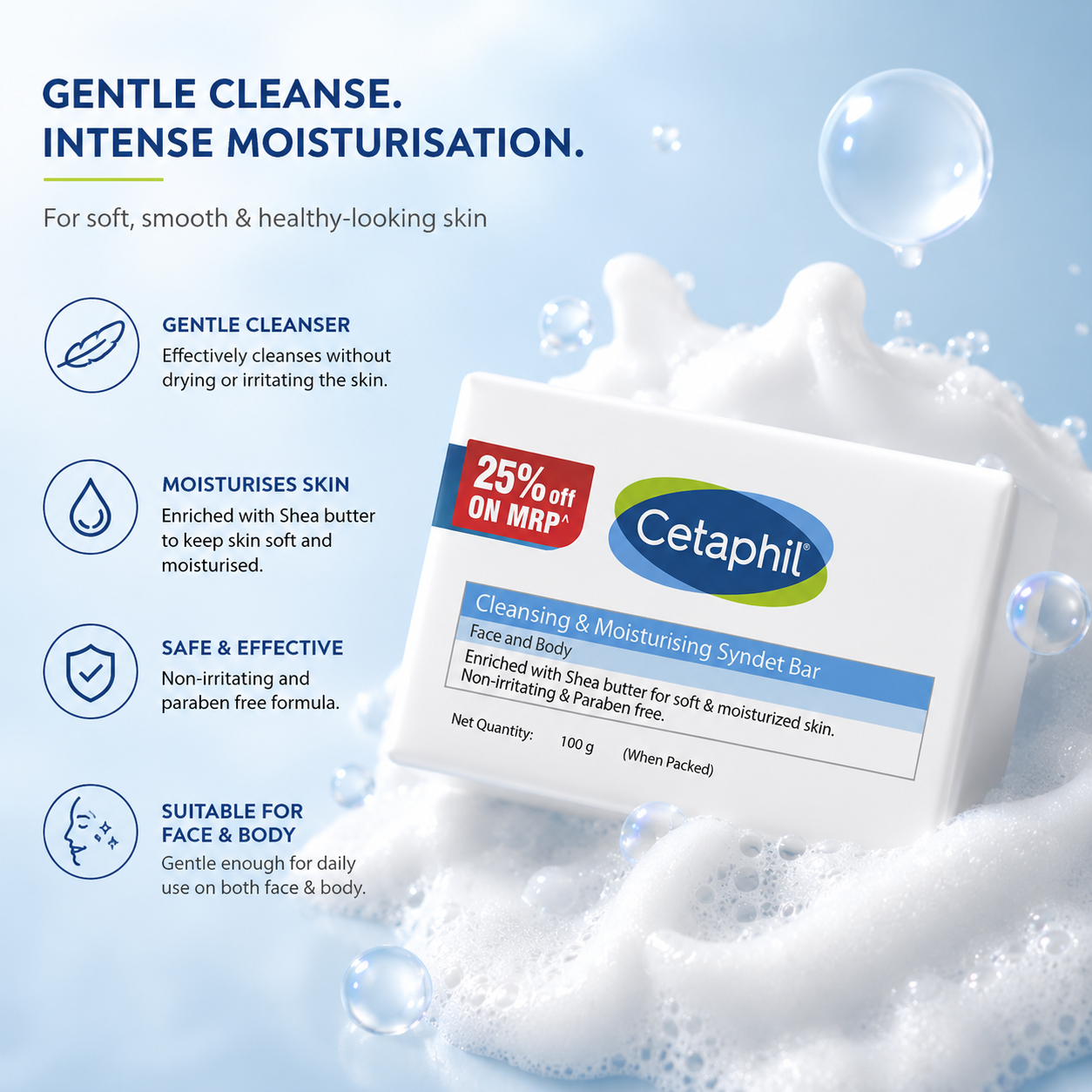 Cetaphil Cleansing & Moisturising Syndet Bar