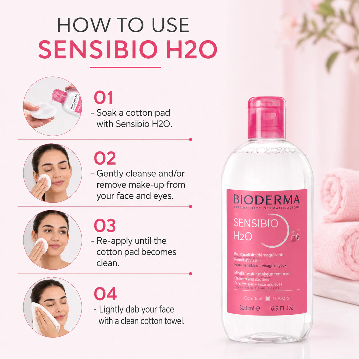 Bioderma Sensibio H2O — Gentle Micellar Cleansing Water