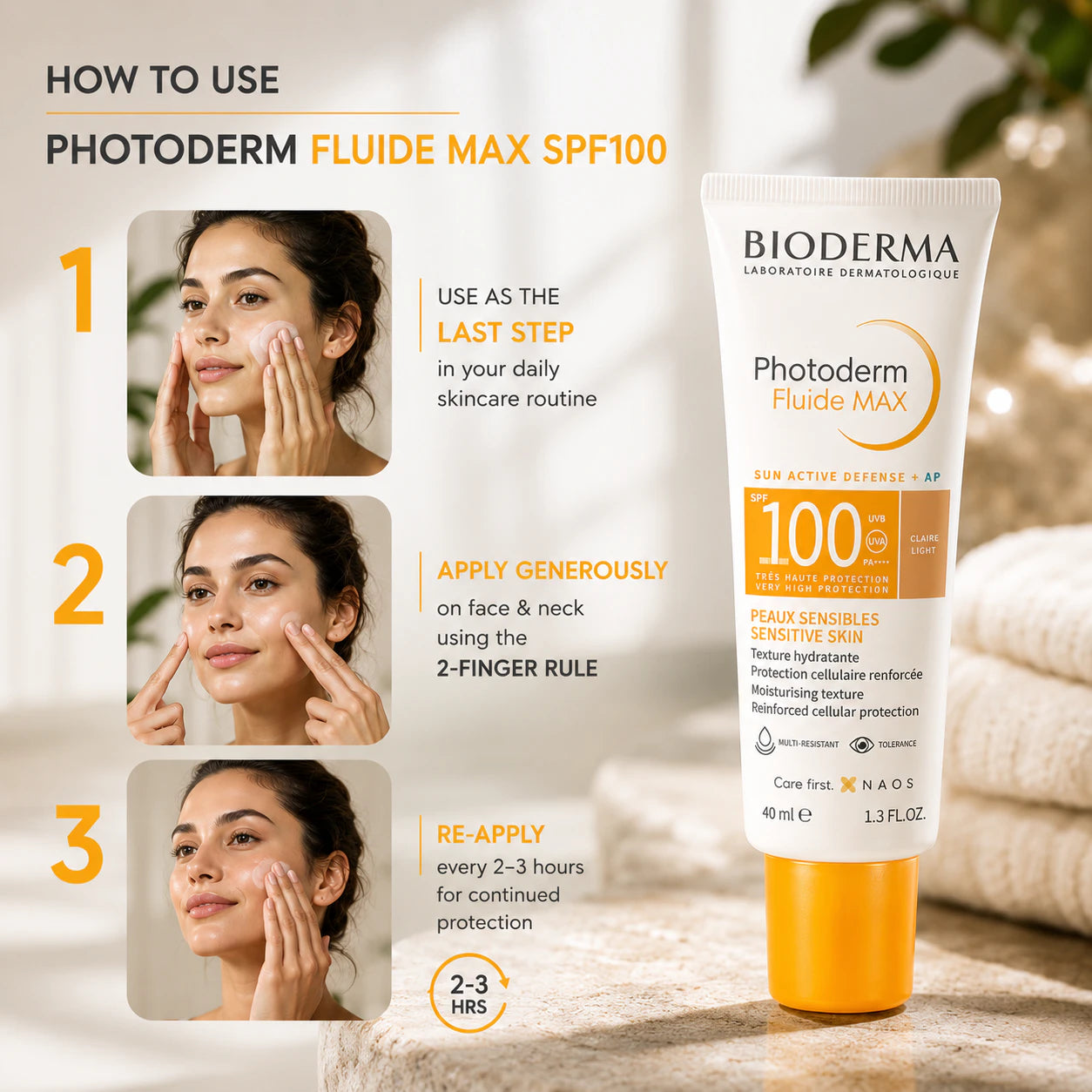 Bioderma Photoderm Fluide Max SPF 100 PA++++TINTED SUNSCREEN FOR SENSITIVE SKIN