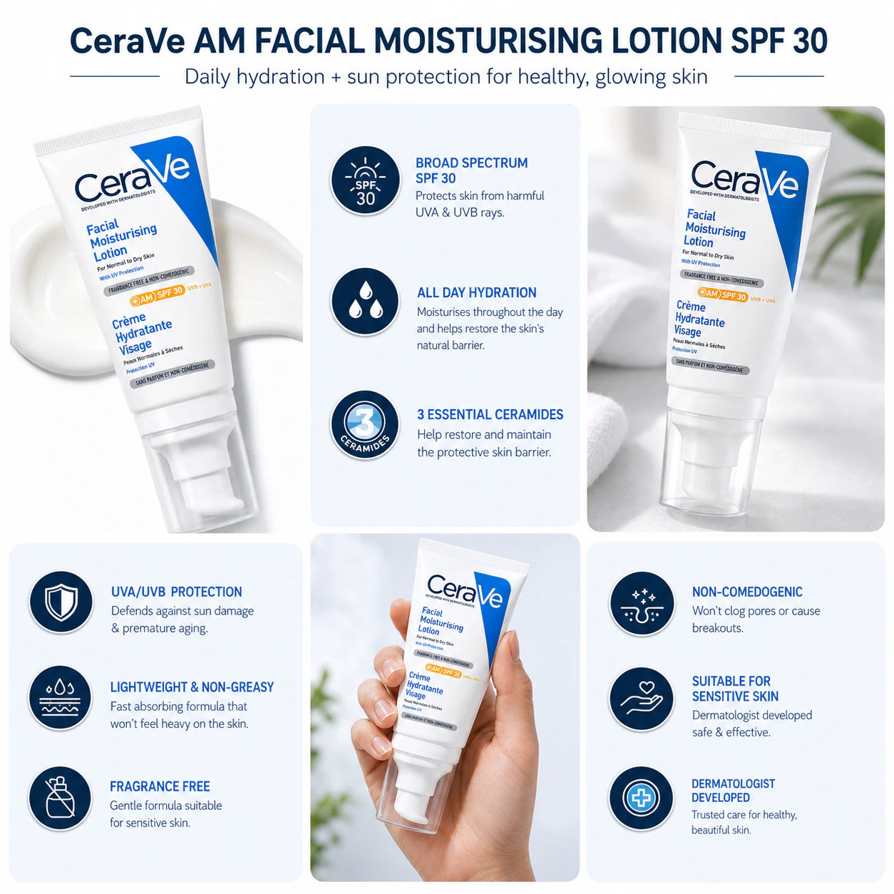 CeraVe AM Facial Moisturizing Lotion with SPF 30