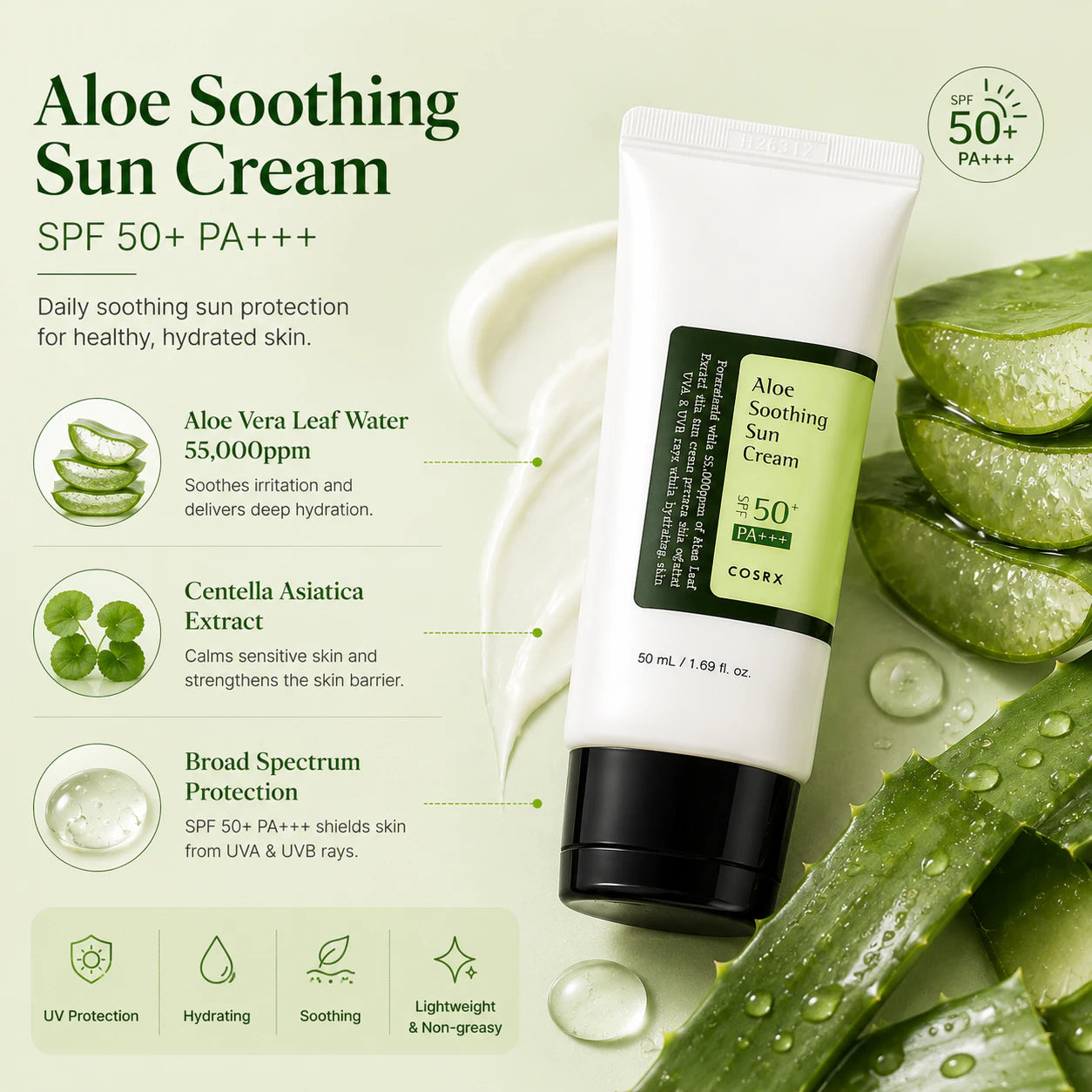 Cosrx Aloe Soothing Sun Cream SPF 50+ Pa+++