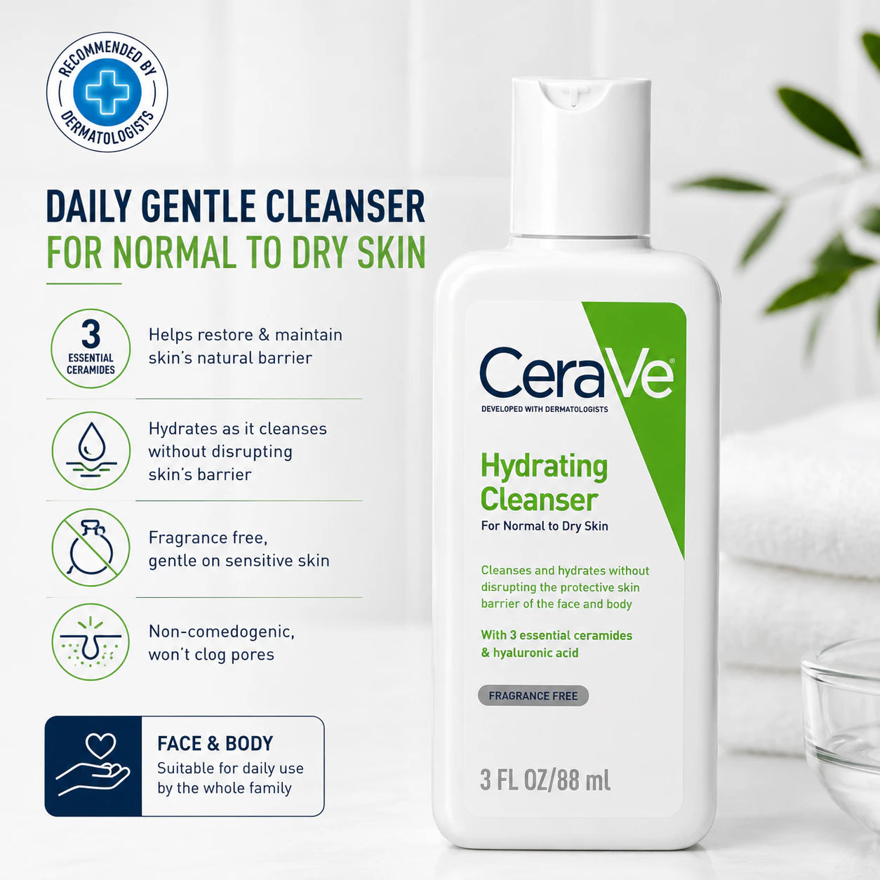 CeraVe Hydrating Cleanser for Dry Skin