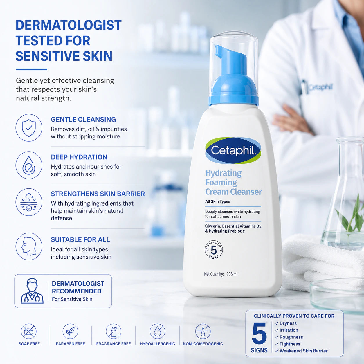 Cetaphil Hydrating Foaming Cream Cleanser