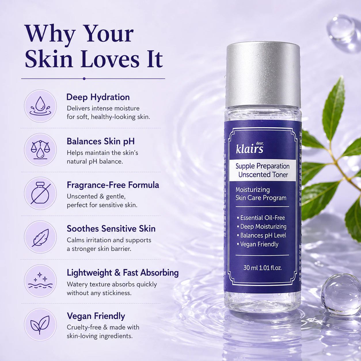Dear, Klairs Supple Preparation Unscented Toner