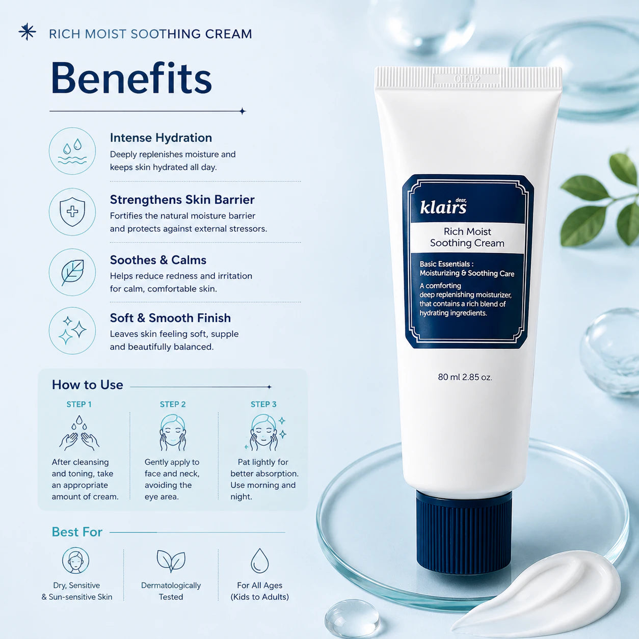 Dear, Klairs Rich Moist Soothing Cream