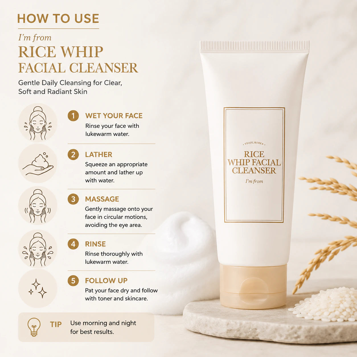 I'm From Rice Whip Facial Cleanser [30ml]