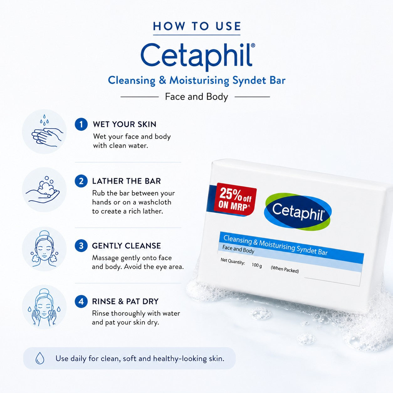 Cetaphil Cleansing & Moisturising Syndet Bar