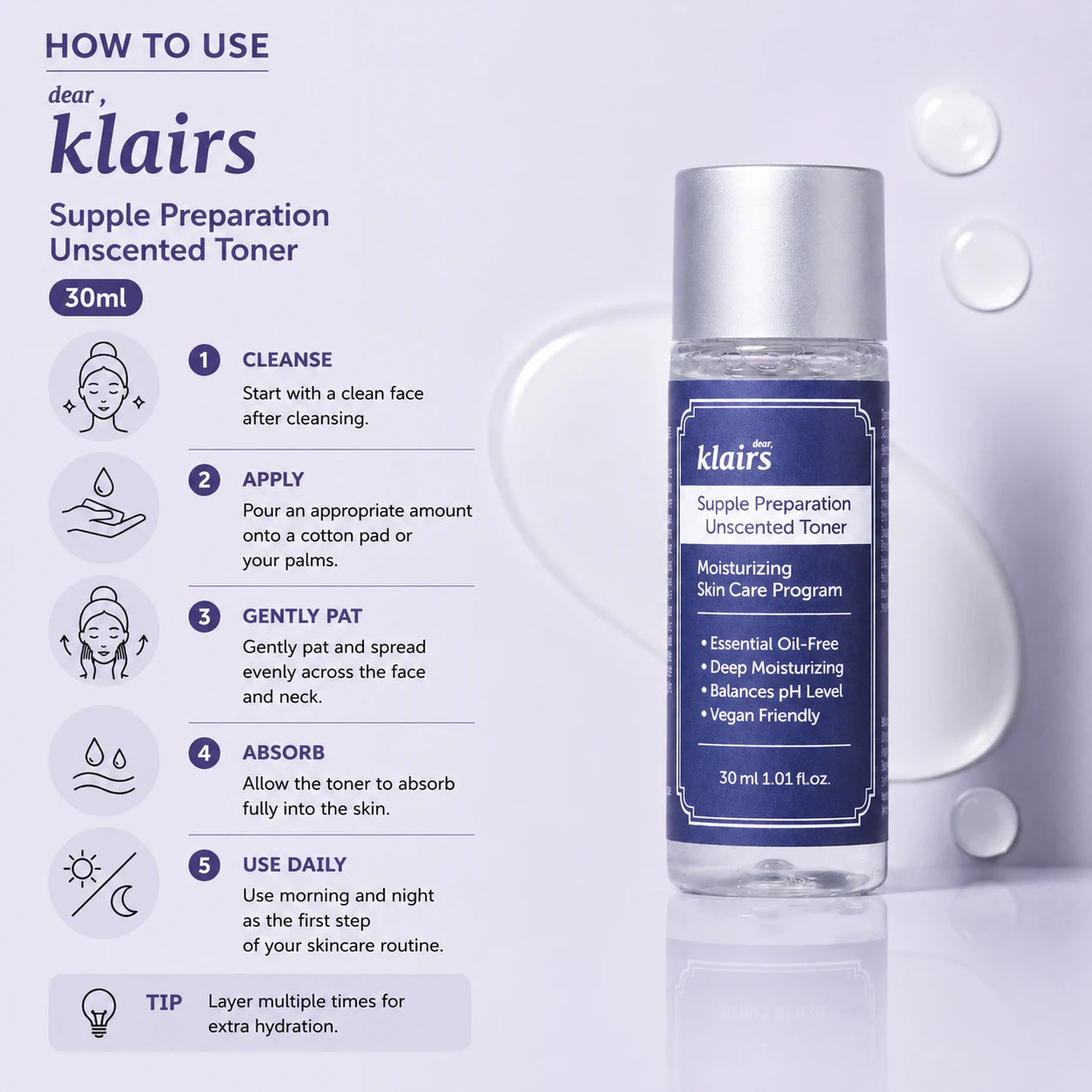 Dear, Klairs Supple Preparation Unscented Toner